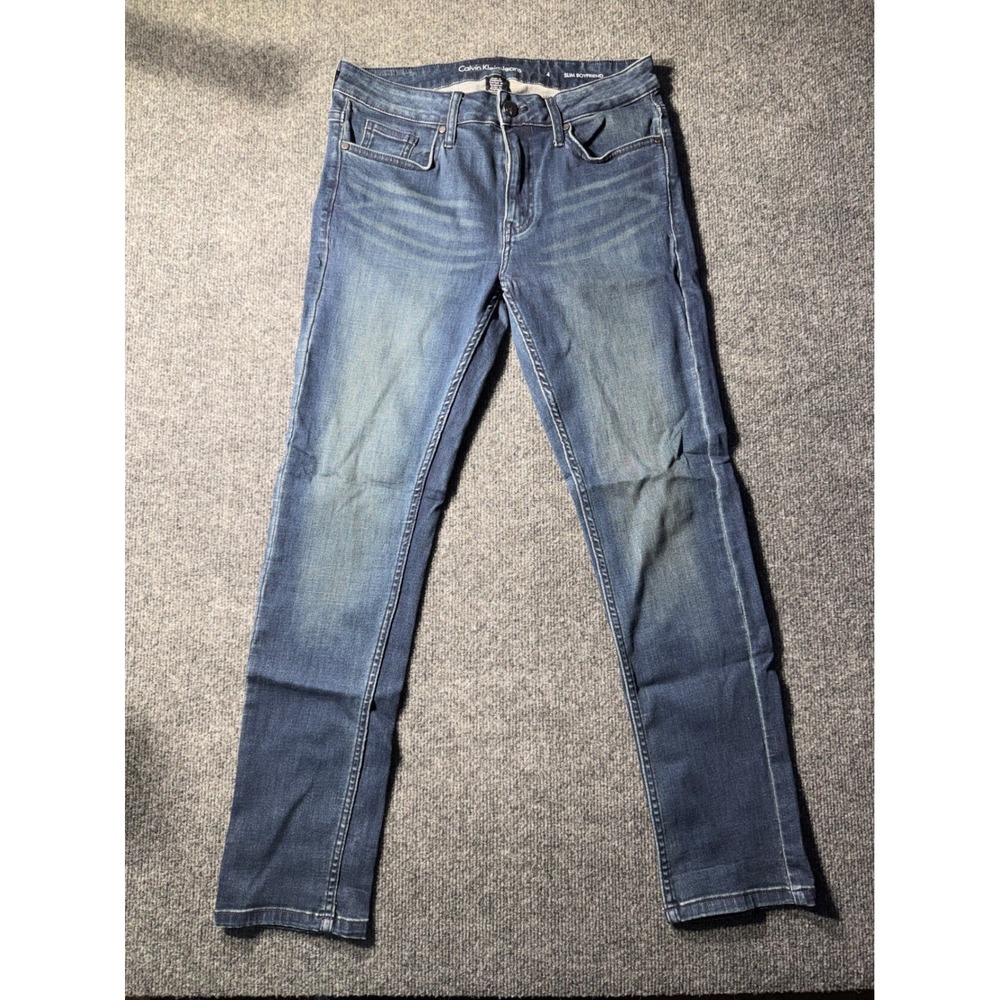 Calvin Klein Jeans Womens 4 Slim Boyfriend Medium Wash‎ Stretch Denim Blue Jeans